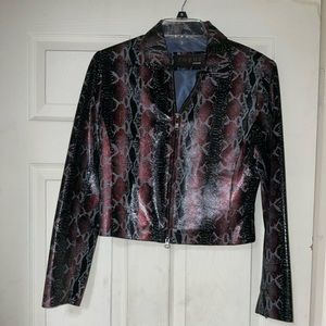 Genuine Leather Snake print jacket